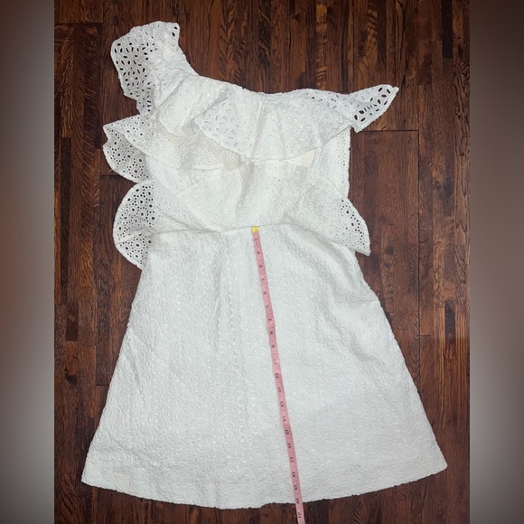 LILLY PULITZER Josey One Shoulder Tier Eyelet Dress in White Size 6 - Picture 10 of 12